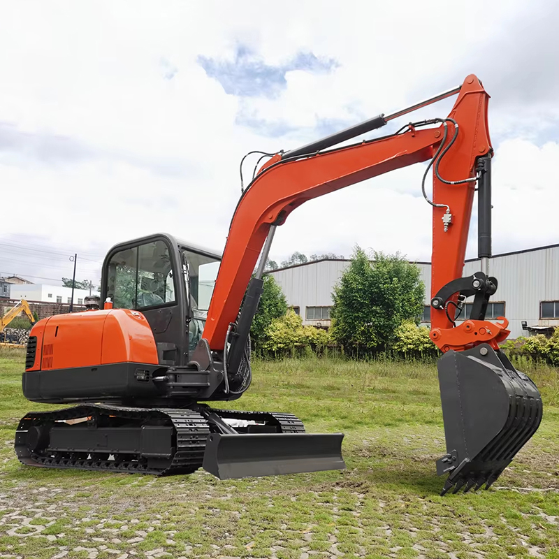 Heavy Equipment With Bucket - Industriële hydraulische graafmachine met versterkte rotsbak,
