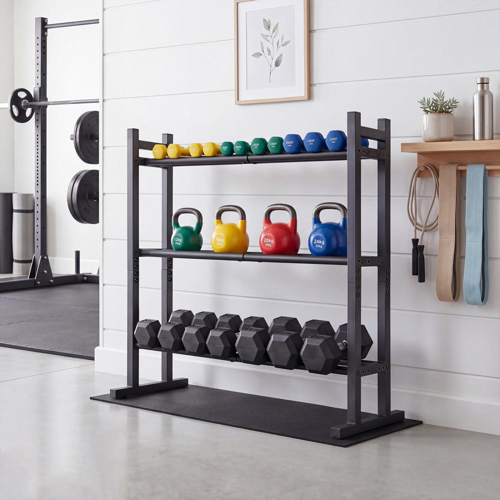 Zware 3-laags dumbbellrek, poe - Heavy Equipment Training recensie en prijs